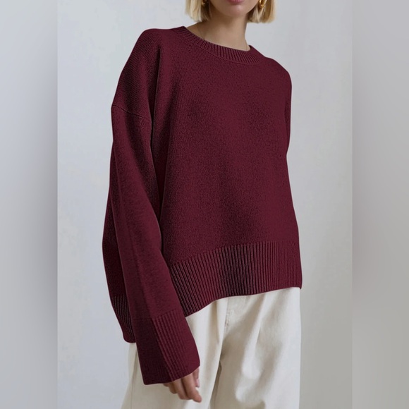 Commense Sweaters - NWT - Commense - Candyfloss Oversized Pullover Sweater - Burgundy / L